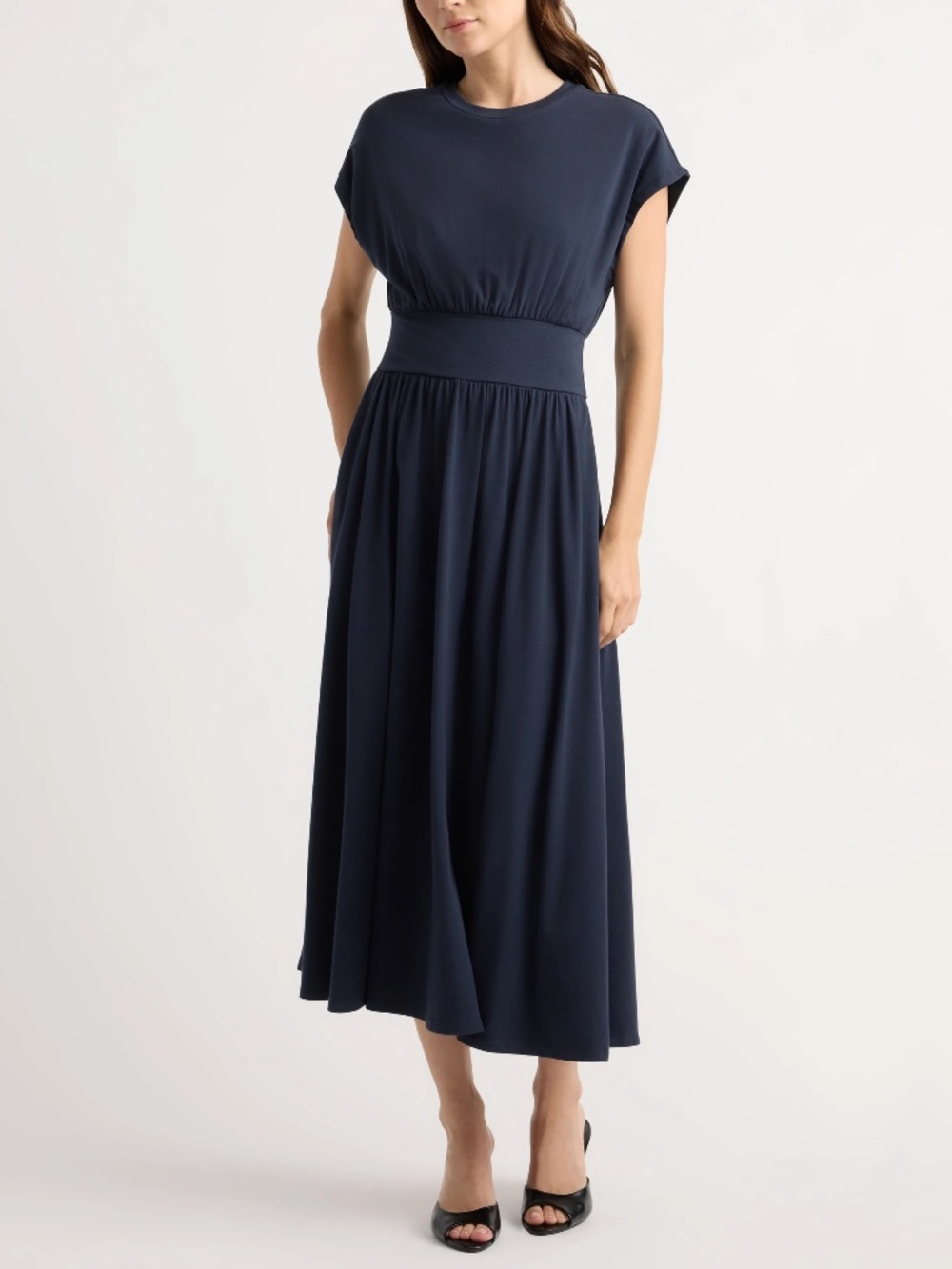 Modern Citizen Prima Jersey Midi Dress Navy Lg